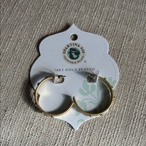 Spartina 449 Textured Gold-Plated Hoop Earrings